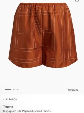 Toteme Terracotta Silk High-Waist Pajama Shorts